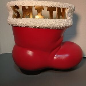 Large, Christmas Santa's boot, decoration, Vintage, Custom Personalized  "SMITH"